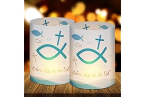 Uuams Kommunion Deko - Windlicht Tischdeko, 12 Stück Konfirmation Deko, Taufe Deko, Servietten Kommunion, Erstkommunion Deko, Geeignet für Servietten, Tischdecke, Teelichter Oder Kerzen