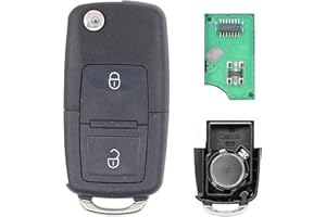 DOO ENGY Schlüssel Fernbedienung 2 Tasten Sendeeinheit 433Mhz Sender ID48 Chip mit elektronische Karte Transponder Gehäuse Fräsen Batterie für Transporter T5 Tou-ran Up Exeo Ibiza 6J Leon Toledo Altea