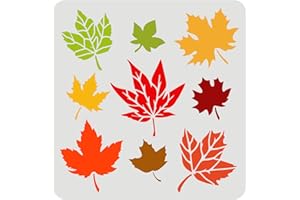 ‎FINGERINSPIRE FINGERINSPIRE Ahornblätter Schablonen 30x30cm Herbstlaub Schablone Blattmuster Schablone Wiederverwendbare Herbstblatt Schablonen zum Malen auf Holz, Boden, Wand DIY Bauernhaus-Heimdekoration