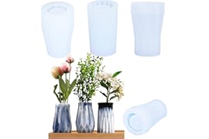 Cayway Vase Resin Moulds Silicone Set, 3 Style Vase Resin Casting Moulds Jewelry Silicone Casting Moulds for Epoxy Resin, Home Decoration