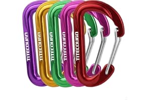 TITECOUGO 6cm D Shape Carabiner Clip Hook D-Ring Key Chain Nonlocking Durable Keychain Mini