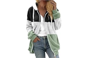 TOFOTL Manteau Femme Hiver avec Poche Zippé Polaire Slim Business Sport Tenue Funky Cardigan Vintage Vêtements Femme Chic Pull Tunique Femme Mi Saison Blouson