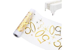 OUXAYAPL Tovaglia per Tavolo Compleanno 50 Anni, Decorazione Compleanno 50 Anni, Tovaglia Oro Festa, Addobbi Compleanno 50 Anni, Tovaglia Decorativa 28cm x 10m (50 Anni)