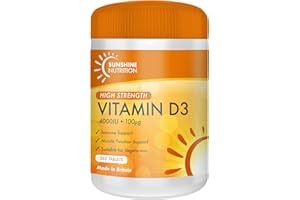 Vitamin D Supplements Sunshine Nutrition - Ultra High Strength D3 4000IU Tablets - One a Day - 365 Days Supply (Adults D3 Tablets)