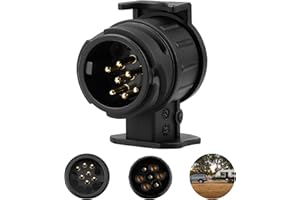 ‎ALTAMEJOR Anhänger Adapter, Adapter 13 auf 7 Polig, Adapter für PKW und 12V Wasserdicht Adapter Anhänger 13 auf 7 für Anhängerkupplung, Adapter für Pkw, Kfz und LKW (13 auf 7)
