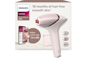 Philips Lumea serie 9900, dispositivo de depilación IPL, alternativa de depilación láser, SenseIQ y SkinAI, 3 accesorios para el cuerpo, la cara y zonas de precisión, con y sin cable, BRI953/02