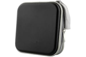 BODYPLUS CD DVD Case, 40 Discs Capacity Portable Travel CD Case Storage Album Bag Plastic Bag Case - Double Side DVD DJ Disc Organizer with Hand Strap Protective Zipper Storage Wallet Hand Bag (Black)