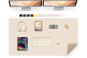 METEOROCK Tapis de Bureau en Cuir PU, 120 x 43 CM Tapis Protecteur de Bureau pour Écrire, Tapis pour Ordinateur et Ordinateur Portable pour le Bureau Avec Daim pour la Maison et le Bureau (Abricot)