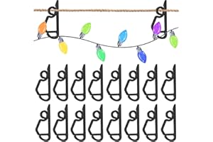FainFun 100 PCS Dachrinnenhaken Lichterkette Kunststoff, Halterung Lichterkette Regenrinne, Lichterkette Clips Dachrinne, Befestigung Lichterketten Außen für Weihnachten, Halloween, Partys(Schwarz)