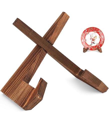 Supporto Per Specchio Da Pavimento In Legno Massello Noce - Base Antiscivolo 25x8x7 Cm, Per Cornici E Opere