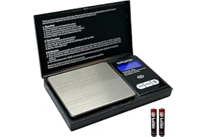 VapourOn 200 gram Portable Digital Pocket Weighing Kitchen Scale For Herbs, Jewellery, Food, Powders with Back-lit LCD Display 200g x 0.01g (Batteries Included)