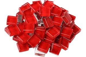 ANKTILY 200g Tesselles en Verre 1x1cm Carré, Mosaïque de Pierres en Verre pour Loisirs Créatifs, Décoration (Rouge)