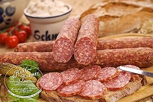 DIE WURSTMACHER Die Weltmeister Wurst! Ahle Wurst nordhessische Spezialität – Stracke edel Salami luftgetrocknet - Mettwurst 400 gr