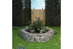 Tidyard Jardinière Gabion en Acier Galvanisé Stable et Durable Argenté 200 x 173 x 40 cm