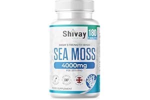 Sea Moss Extract 4000mg Per Serving | 180 Vegan Tablets - 90 Day Supply | High Strength Irish Sea Moss | Made in The UK by Shivay Herbals
