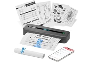 COLORWING Imprimante Portable M832 - Imprimante Thermique A4, 300 DPI Imprimante Bluetooth Petite et Compacte pour iPhone et Android, Imprimante Sans Encre, Prise en Charge de L'impression à Plusieurs Tailles