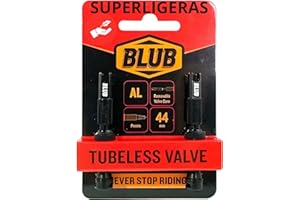 Blub Valvula Tubeless MTB 44mm | Valvula Presta Aluminio, Pack 2 Valvula Bicicleta para Kit tubeless | valvulas MTB tubeless Bici Carretera, BMX y Bici Montaña, Negro