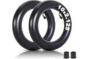 RUTU 2er-Pack Heavy-Duty 10 x 2.125 Ersatz-Innenschlauch mit 45°-Ventil für selbstausgleichende Elektroroller Dreirad Kinderwagen Kinderfahrrad Baby-Jogger Drift Board