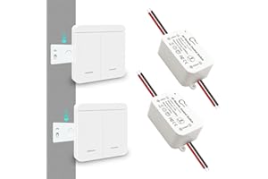 Tedeligo Kit interruttore luce wireless, trasmettitore radio RF 433MHz Interruttore a parete Ricevitore wireless CA 220V 230V 240V fino a 100 metri Telecomando per luci