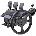 PXN V99 Steering Wheel PC, 3.2 Nm Force Feedback Steering Wheel and Pedals with Shifter, Gaming Steering Wheel for Xbox One, Xbox Series X/S, PC, PS4 with Formula-Racing Paddles, Hall-effect Pedal