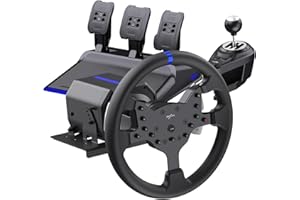 PXN V99 PC Steering Wheel, 3.2 Nm Force Feedback Gaming Steering Wheel and Pedals with Shifter, Compatible with Xbox One, Xbox Series X/S, PC, PS4