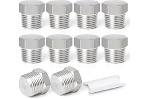 TAISHER 5 pezzi in acciaio inox esterno filettatura esagonale tubo spina raccordo 1/4" BSP maschio, per acqua olio aria gas