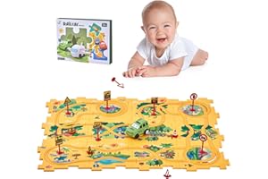 Juguete de Puzzles de Pista de Coches,Goomp Juguetes Pista de Carreras Regalo para Niños,Rompecabezas Educativo para niños de 3 4 5 6 7 y 8 años