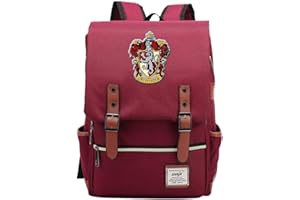 XAXBXC Harry P School Bags Belt Backpack,Gryffindor Lion Hogwarts College Casual Rucksack Fashion Travel Bag Boy Girl Children Book Bag Schoolbag Wine Red Medium)
