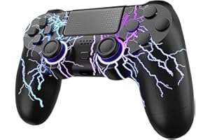RCCBOOST Mando inalámbrico para ps4/pro slim, Controlador para ps4 con Batería 1000mah, Doble Vibración, Giroscopio de Seis Ejes, Jack audio de 3,5 mm,2024 Nuevo Controlador con Luz RGB(USB-C)