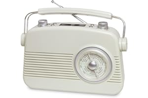 BLAUPUNKT TERRIS Vintage Radio, radio portatile retrò con connettività per smartphone con Bluetooth, AUX IN e DAB+, beige