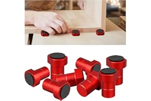 CIMSFCOR 8 Pcs Bench Dogs Aluminum Alloy, 19 / 20mm Bench Dogs for Woodworking with Non-Slip Pad for T-Track Woodworking Table Workbench Positioning Planing Plug (Red-20mm)