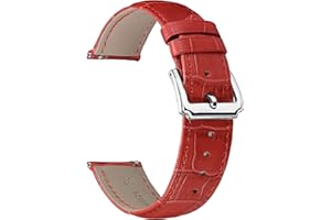 BINLUN Bracelet de Montre en Cuir Véritable Remplacement Bracelets Montres à Dégagement Rapide pour Homme Femme avec 10 Couleurs (10mm,12mm,14mm,15mm,16mm,17mm,18mm,19mm,20mm,21mm,22mm,23mm,24mm)
