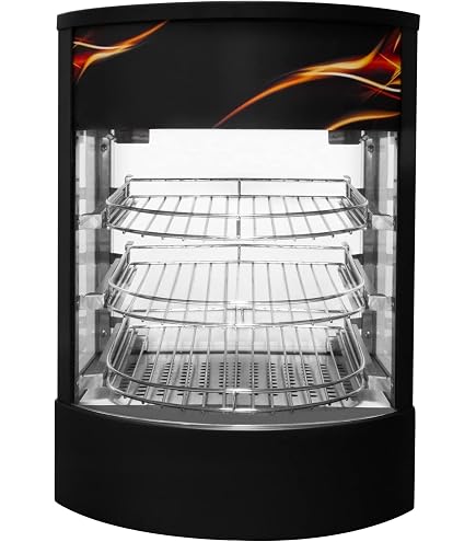 3-stöckige Warmhaltevitrine 800W – Edelstahl, 30–85°C, Thermostat, Für Kantinen & Bäckereien