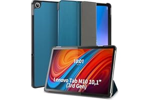 ‎DLVEER DLveer Hülle für Lenovo Tab M10 3rd Gen 10.1 Zoll - Slim Smart Schutzhülle mit Stander und Auto Schlaf/wach Funktion für Lenovo Tab M10 (3. Generation) 10,1 2022 TB-328FU/TB-328XU,Pfauenblau