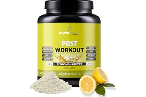 ‎ALPHAVITALIS POST WORKOUT Shake - 1500g Lemon - mit Maltodextrin - Whey Protein Pulver - EAA (essentielle Aminosäuren), Creatin Monohydrat, L-Glutamin, Magnesium uvm. - Sportgetränk - Made by alphavitalis