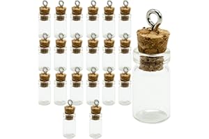 SZXMDKH Małe mini szklane butelki z korkiem, przezroczyste szklane słoiki z korkiem, 0,5 ml, miniaturowe, szklane butelki z eliksirem, kieliszki do samodzielnego wykonania, korka, zestaw do majsterkowania, rękodzieła, dekoracji