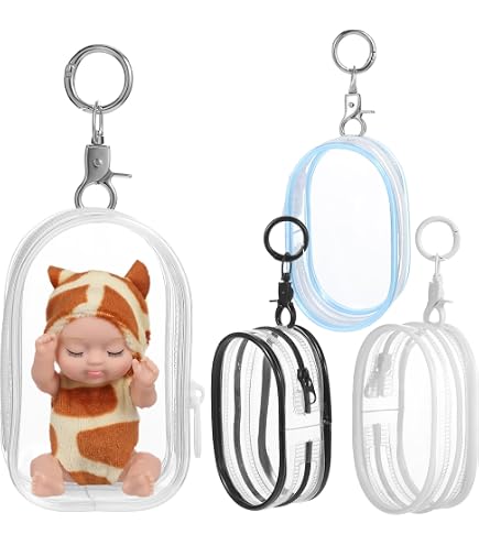 Acryl-Schutzhülle Für Sammelfiguren – Transparent, Kratzfest, Mit Abnehmbarem Schlüsselanhänger, Für Blindbox-Figuren