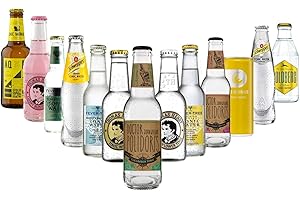 XXL-DRINKS.DE Ultimate Tonic Water Paket - 13x Tonic Power - Thomas Henry, Dr. Polidori, Fever-Tree, Goldberg, 28Drinks, Aqua Monaco + Cocktail Booklet