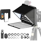 LENSGO Taşınabilir Teleprompter, 8 in&ccedil;e kadar akıllı telefon tabletleri i&ccedil;in, uzaktan kumandalı, kamera ve akıllı telefon ile