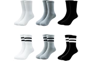 Aquarbor 6 Pares De Calcetines Para Niños 6-12 Años, Calcetines Deportivos Juveniles De Algodón, Sin Agentes Fluorescentes Ni Formaldehído