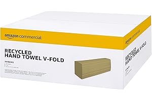 AMAZONCOMMERCIAL Amazon Commercial Recycled Hand Towels V-Fold (Pack of 20) - 5000 Sheets