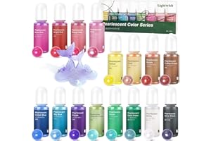 LIGHTWISH Pigment de résine époxy, pigment de résine UV hautement concentré pour coloration de résine, porte-clés, fabrication de bijoux, loisirs créatifs, 10 ml chacun (16 couleurs métalliques)