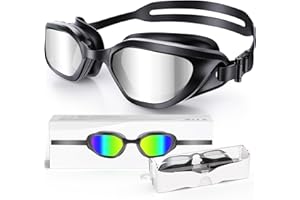 Zeligerstar Swimming Goggles, Goggles Swimming Adult with 3 Sizes Nose Bridges, Anti-Fog UV Protection No Leaking Adjustable Swim Goggles for Men Women Junior