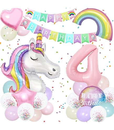 Einhorn Luftballon Set Zahl 8 – Großer Folienballon Mit Einhörnern, Regenbogen & Sternen Für 8. Geburtstag