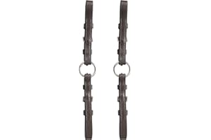 EXIONPRO Exion Pelham Ringed Bit Converter (Adjustable) for English Horse Bridle | Leather Pelham Strap for Single Rein Use-Choco Brown