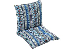 MeRcri Pack 1/2/4 Cojines para Sillas con Respaldo,40x40/45x45/50x50 cm,con Correas de Sujeción,Cojín Acolchado de Respaldo Bajo, Cojín Acolchado para Silla de Jardín (Color : #17, Size : 45x45cm1pc)