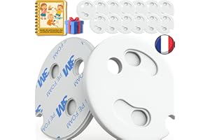HOMYBABY® Cache Prise Bébé FRANÇAIS - Type E Plug [PACK x15] + E-BOOK Gratuit - Cache Prise Electrique Bebe - Sécurité Domestique - Puériculture pour Protection Prise Courant Électrique