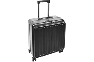 House Of Leather Four Wheeled Pilot Case Hard Shell Lightweight Cabin Bag Maverick (Black)