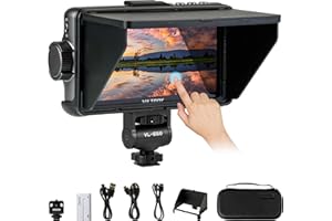 VILTROX DC-550 Pro 5.5Zoll 1200 nits Touchscreen DSLR Kamera Feld Monitor mit Akku-Sonnenblende 3D Lut HDMI Peaking Focus Assist 1920x1080 4K HDMI Eingang Ausgang 5V Typ-c Eingang