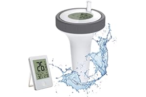 TOOTHBACE ThermomèTre Piscine Flottant Sans Fil Radio ThermomèTre De TempéRature D'Eau Lcd Avec RéCepteur NuméRique Thermometre Piscine Digital Swimming Pool Thermometerpour Aquarium/Spa/Tubes Chauds